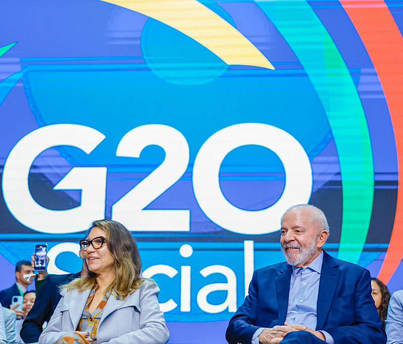 Lula e Janja recebem líderes mundiais na abertura da Cúpula do G20, realizada no Museu de Arte Moderna, Rio de Janeiro. - Foto: Ricardo Stuckert/PR