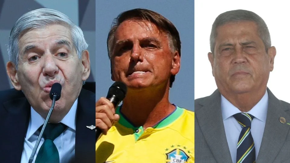 Augusto Heleno, Jair Bolsonaro e Braga Netto. Créditos: Lula Marques, / Fernando Frazão / Tânia Rêgo ABr